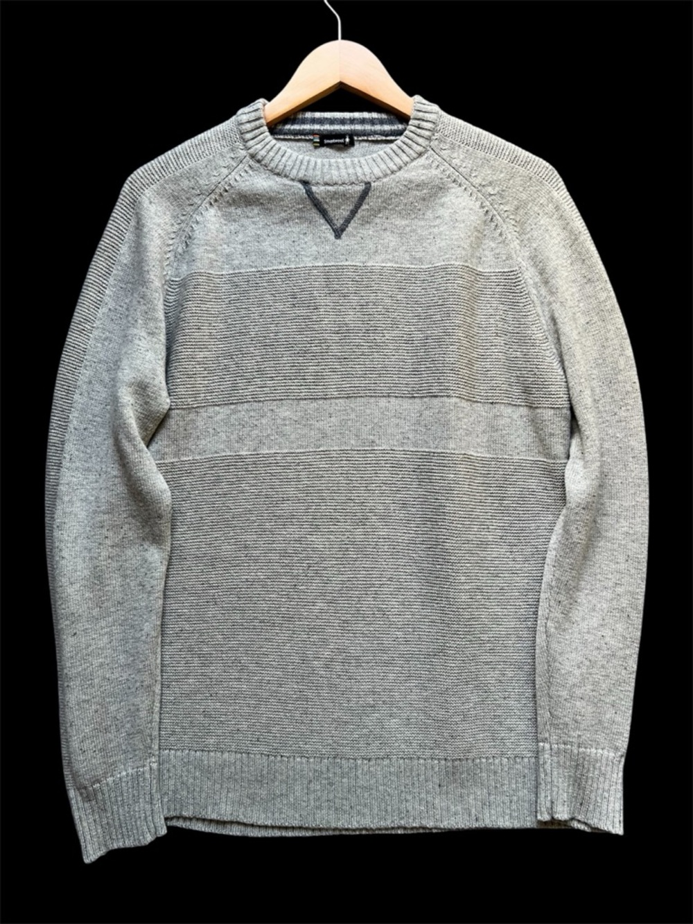 Smartwool Ripple Ridge Crew Neck Sweater Men's Sz M Merino Wool Blend Gray Soft